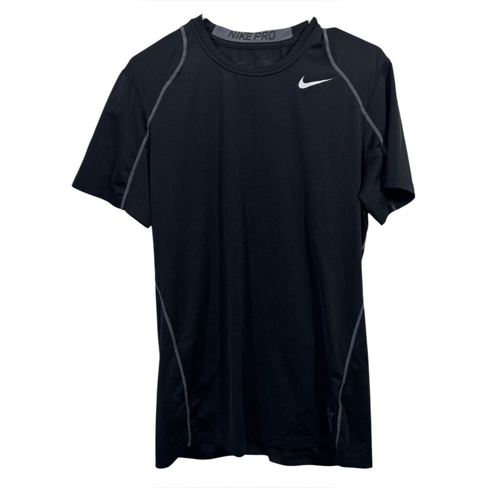 Nike Pro Dri Fit Black Fitted Short Sleeve Athletic Shirt